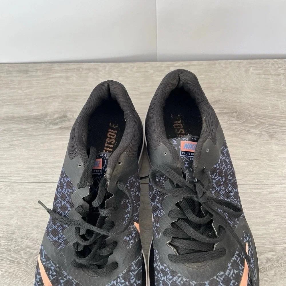 Nike FS Lite Run 3 Black Pink Running Shoes Womens Size 9 819167-005